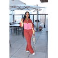 thumbnail image 3 of Aomice Women's 2 Piece Tracksuit Set Zip Up Jacket Flare Leg Pants | Color Block Matching Set with Zip Up Jacket and High Waist Flare Pants for Casual, Travel and Everyday Wear-Red Pink-2XL, 3 of 9