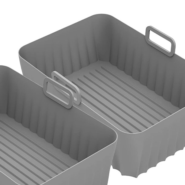 Almohadilla rectangular para freidora de aire para hornear alfombrilla para hornear en microondas suministro de cocina (gris) JShteea Libre de BPA