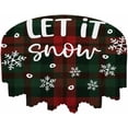 thumbnail image 2 of Table Cloth Let It Snow Round Tablecloth 60 inch Christmas Falling Snowflakes in The Plaid Background Tablecloths for Round Tables Small Round Tablecloth Table Cover for Outdoor, 2 of 6