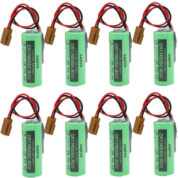 (8-Pack) CR17450SE-R 2500mAh 3V Battery for FANUC CNC System A98L-0031-0012 PLC Battery