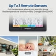 thumbnail image 5 of Newentor 6" Digital Display Weather Station for Home with 3 Outdoor Sensors, Indoor Outdoor Thermometer, Black, 5 of 7