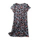 thumbnail image 1 of Pijamas cortos de mujer, de punto, estampados, con cuello redondo y manga corta, ropa bonita para el hogar, pijamas cortos de mujer, vestido de algodón, 1 of 2