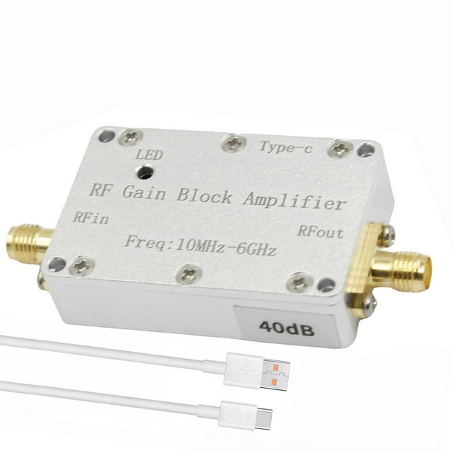 jinwen 10M-6GHz RF Amplifier Aluminum Alloy Professional Low Noise Amplifier Module 40dB