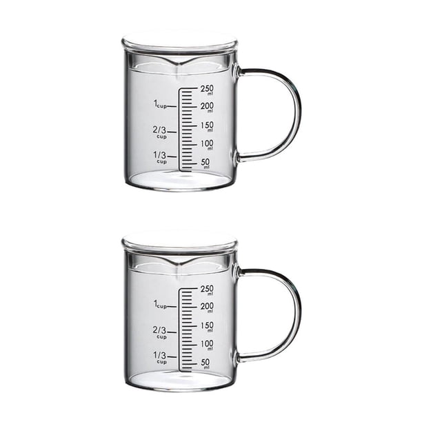 Wosthever Práctico vaso medidor de vidrio con tapa Varias tareas de cocina 2piezas