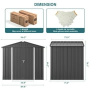 8 x 6 Outdoor Storage Shed on Sale, Aiho Shed & Outdoor Storage Clearance, Metal Storage Shed for Outside, Backyard, Garden & Patio - Dark Gray