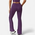 thumbnail image 5 of Women's High Waist Flared Leggings with Contrast Seam Detail and Stretch Fabric - X Large, Purple, 5 of 7