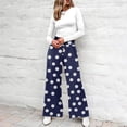 thumbnail image 5 of kaondbfi Fashion Casual Women's Wide Leg Pants High Elastic Waisted Pants Trousers with Pockets Summer Casual Pants for Women, 5 of 7
