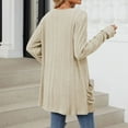 thumbnail image 7 of idosla Cardigan Sweaters for Women Lightweight Open Front Thin Long Cardigans Fall Long Sleeve Knit Sweater with Pockets (Beige, S), 7 of 7