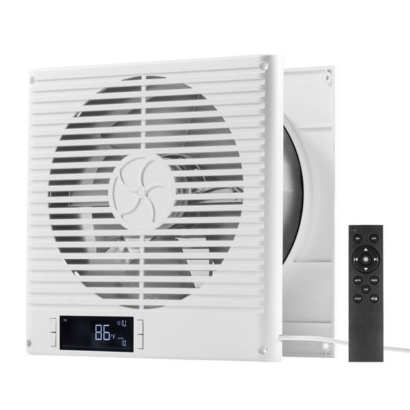 VEVOR 7.5-Inch Room to Room Fan, 2-in-1 305 CFM Through Wall Fan with Remote Control & Two-Way Airflow, 10-Speed Ventilation Quiet Vent for Kitchen, Living & Laundry Room Workshop
