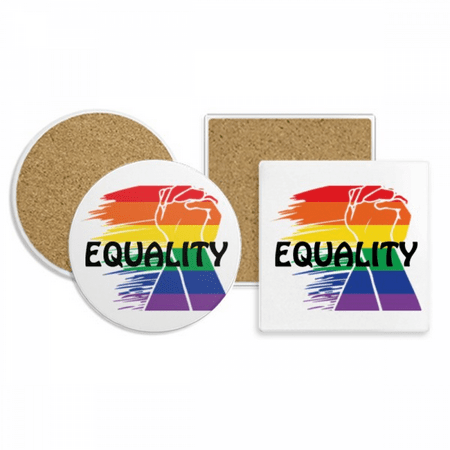 

Power Differentiation Identity Rainbow Equality Coaster Cup Mug Holder Absorbent Stone Cork Base Set
