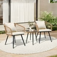 thumbnail image 3 of 3 Piece Outdoor Furniture Patio Bistro Set Balcony Furniture Durable String Conversation Sets Outdoor Patio Chairs Set for Porch Poolside Garden, 3 of 6