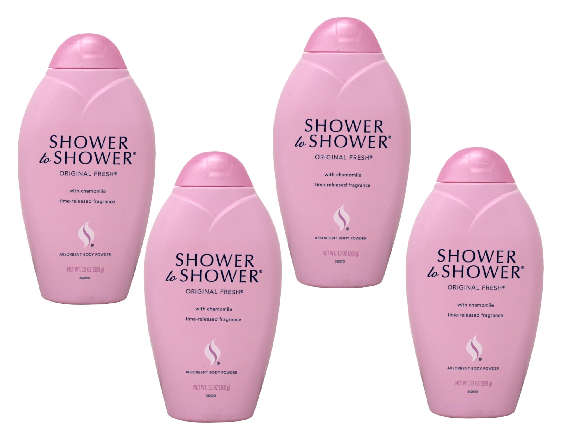 4 Pack SHOWER TO SHOWER Body Powder Original Fresh 13 oz Each