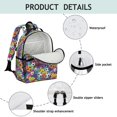 thumbnail image 4 of Football and Graffiti Multicolor Pattern Cute School Backpack Bag for School with Padded Back and Adjustable Shoulder Straps 15.25"x11.5"x5.25", 4 of 5