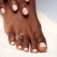 thumbnail image 4 of 14K Solid Yellow Gold Adjustable Toe Ring Open Midi Band Summer Beach Jewelry, 4 of 9