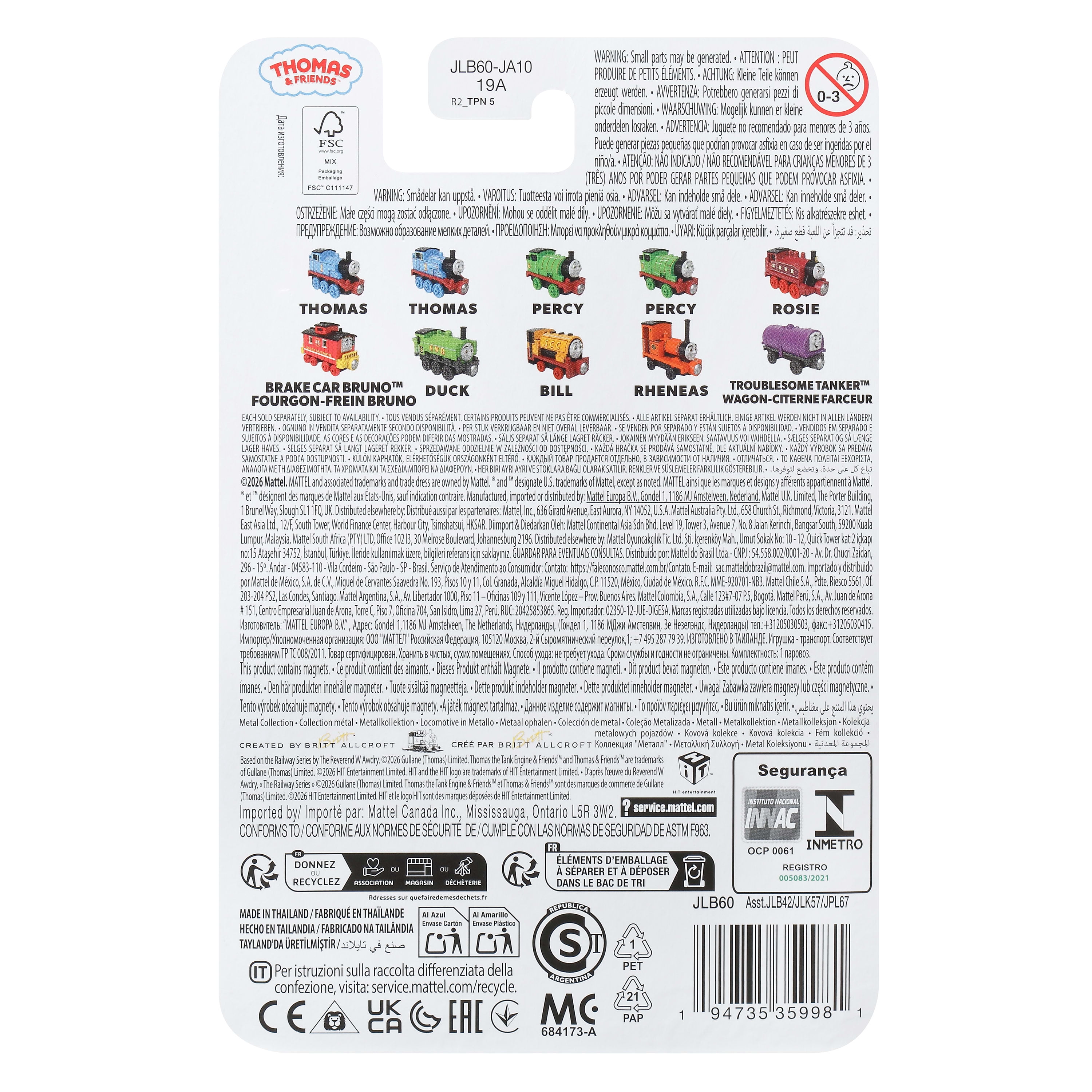 Thomas & Friends by Fisher Price Die-Cast Push-Around Toy Train Engine (Styles May Vary)