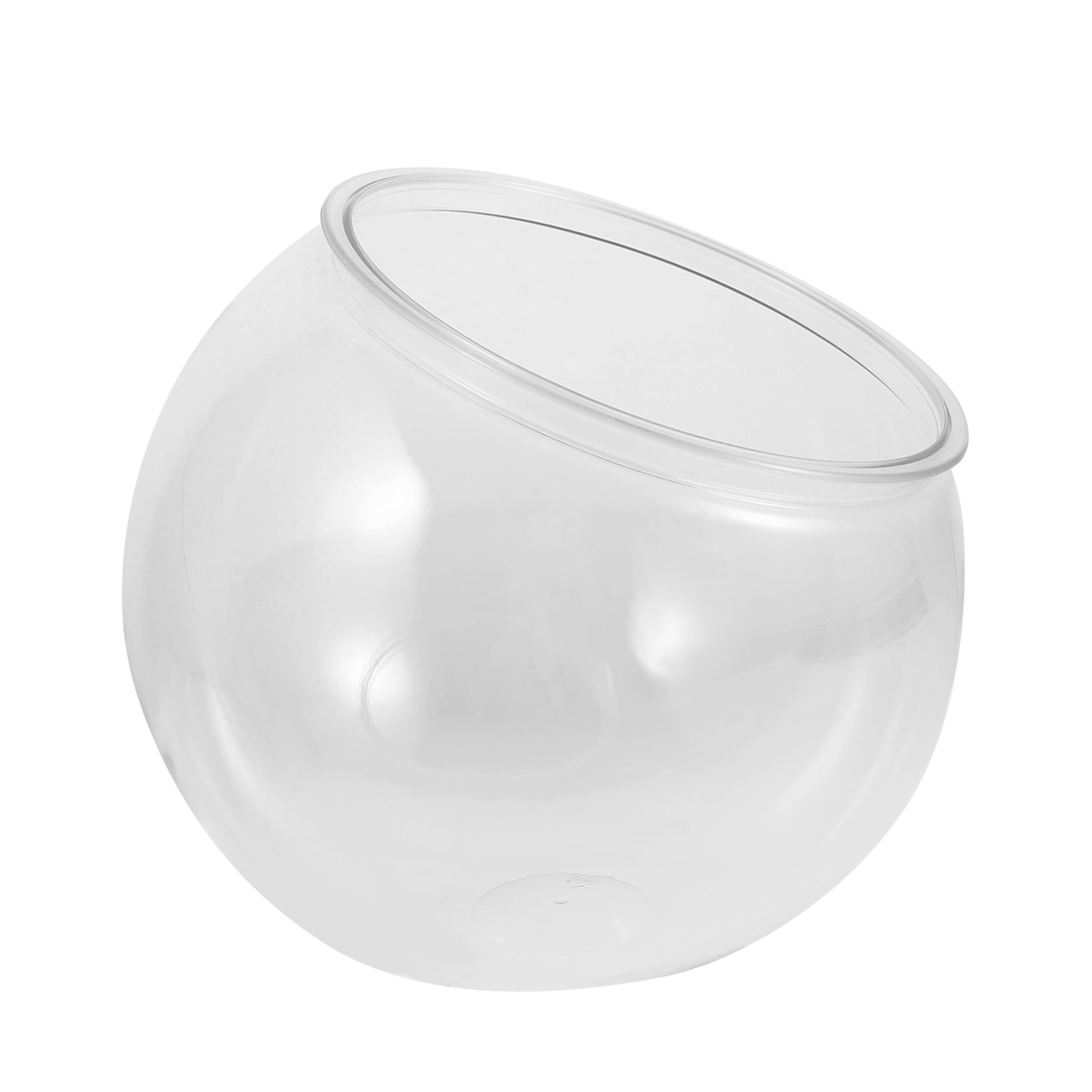 Tineasur Small Clear Plastic Fish Bowl Aquarium for Desk, Office, Home Decor - Compact and Stylish Mini Aquarium