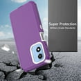 thumbnail image 4 of Xhy Moto G Play 2024 Case Military Grade Heavy Duty Protection 3 in 1 Shockproof Armor Rugged Durable for Motorola G Play 2024 Phone - Purple+White, 4 of 7