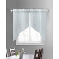 thumbnail image 3 of Blue Striped Swag Valances for Windows, Blue White Stripes Farmhouse Rod Pocket Sheer Valances for Large Windows, Swag Toppers Light Filtering for Kitchen Living Room 2 Panels 36''x45'', 3 of 6