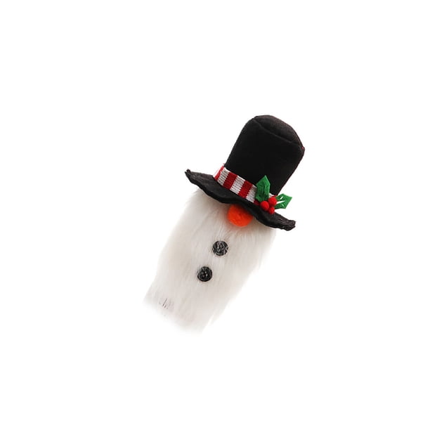 Funda de felpa para botella de vino, árbol de Navidad, barba, ropa a prueba de polvo, sombrero de champán puntiagudo, manga de botella de vino Kits de decoración para fiestas Muñeco de nieve Injueey HA068793-04