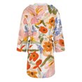 thumbnail image 5 of Women's Fleece Plush Robe Long Warm Plush Bathrobe Loungewear Jacket Printed Comfort Robe, 5 of 5