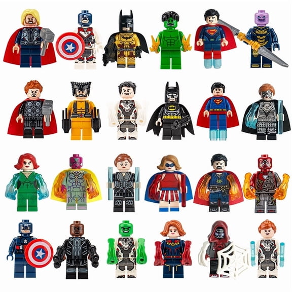 24Pcs Superheros figures Building Blocks Toys Set, 1.77 inch Action Figures Building Kits Best Gift for fans