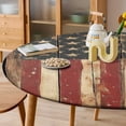 thumbnail image 6 of Vintage USA Flag Round Table Cover Kitchen Printed Waterproof Tablecloth Elastic Edged Tablecloth Fits Party Wedding Indoor Outdoor Tables, 6 of 8