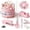 A Pink, variant on Deep Pink Desktop Organizer with 360° Rotating Pen Holder Office Supplies Set