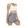 thumbnail image 3 of Pantalones cortos deportivos para mujer, cómodos, con cintura elástica y bolsillos para correr y fitness. Pantalones cortos casuales de algodón con cintura elástica y cordón ajustable. Pantalones, 3 of 5
