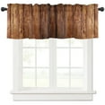 thumbnail image 2 of Brown Planks Retro Wood Grain Window Curtains for Living Room the Bedroom Home Interior Room ration Drapes Kitchen Curtains, 2 of 5