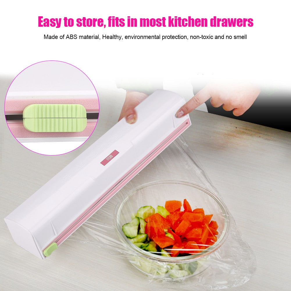 Tbest Plastic Food Wrap Dispenser Wrap Cutter Foil and Cling Film Cutte Storage Kitchen, Wrap Cutter,Cling Film Cutter