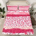 thumbnail image 2 of Homewish Fashion Cheetah Print Twin Sheet Sets, Fashion Glitter Diamond Twin Fitted Sheet, Teens Kids Girls Women Flat Sheet, Microfiber Bedroom Decor, 3 Pieces, 2 of 7