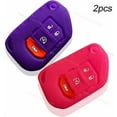 thumbnail image 3 of 2pcs 4B Flip Silicone Case Protector Cover Skin Rubber Fob for Jeep Smart Key, 3 of 4