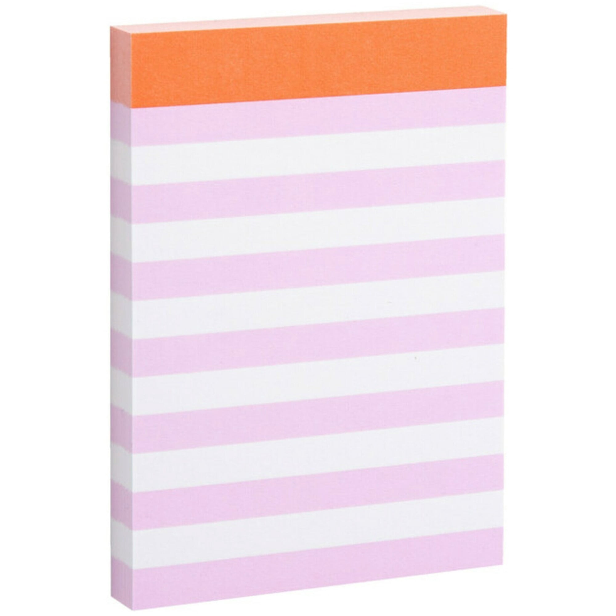 Noted by Post-it Mini List Notes, 2.9" x 4", 100 Sheets, Pink, Orange & White Striped Design