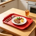 thumbnail image 5 of Plastic Serving Trays, Durable Serving Trays for Party, Rectangular Trays for Serving Food, Multi Color Kitchen Cafeteria Dinner Plate, Plastic Trays for Serving Food,16.9×11.8 in,Red, 5 of 6