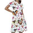 thumbnail image 3 of Isvgxsz New Dresses for Girls Clearance (4-14Years) Simple Printed Short-Sleeved Skirt Pleated Dress for Girls and Students. Girls Sundresses Multicolor6, 3 of 6