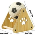 thumbnail image 3 of Cat Scratching Ball – Interactive Cat Toy With Wooden Base | Spherical Nail File Scratcher For Indoor Cats, Enrichment & Exercise For Small To Medium Breeds, 3 of 9