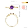 thumbnail image 4 of ANGARA Natural Semi Bezel-Set Solitaire Round Amethyst Bypass Ring in 14K Yellow Gold for Women (Size-6mm) | February Birthstone, Birthday, Anniversary, Jewelry Gift for Women | Natural Amethyst Ring, 4 of 9