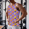 thumbnail image 3 of Wukai Yellow Lemon And Orange Print Men’s Workout Tank Top Sleeveless Muscle T shirt Gym Running Fitness Tank Top-Medium, 3 of 7