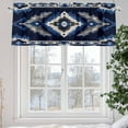 thumbnail image 5 of Abstract Ethnic Style Pattern Valances for Windows, 42 x 12in, Retro Blue White Weaving Art Rod Pocket Kitchen Valance Curtain Light Filtering Window Treatments for Living Room Bedroom, 1 Panel, 5 of 7