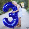 thumbnail image 2 of KatchOn, Giant Royal Blue Number 3 Balloon - 40 Inch | Navy Blue 3 Balloon Number | Construction Balloons 3rd Birthday Decorations for Boys | Anniversary Decorations, 2 of 6