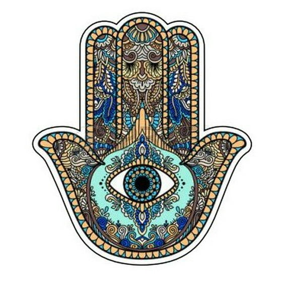 9" Eye of Fatima Hand Psychedelic Art