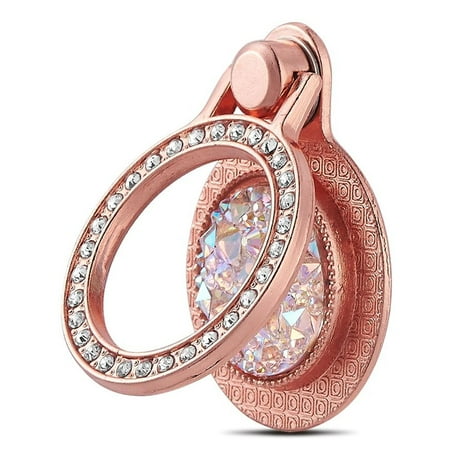 Encrusted Rose - Smart Loop Universal Smartphone Holder & Stand - Crystal Encrusted Rose Gold