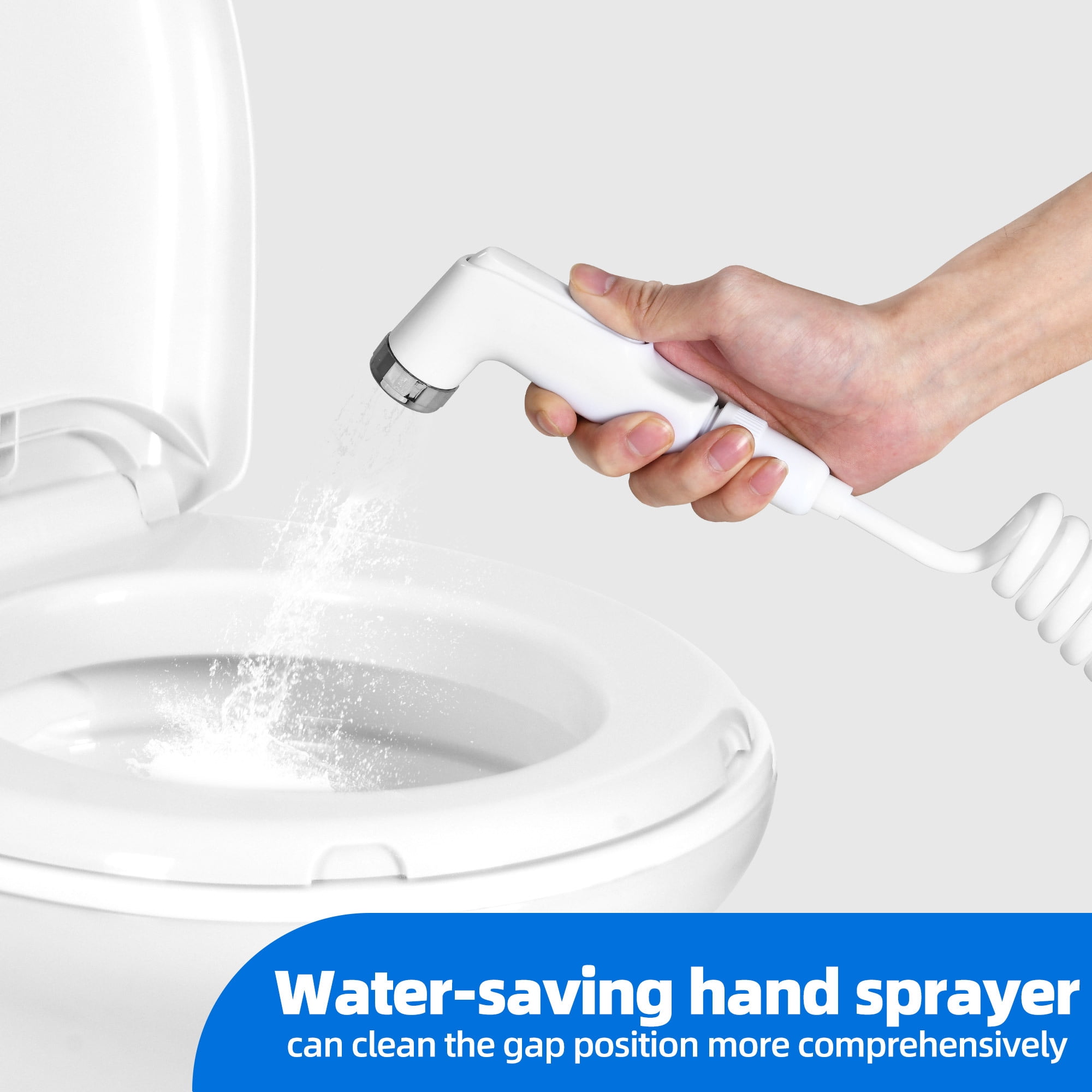 DEXTRUS High Profile Portable RV Toilet with Pedal Flush, Gravity Flush Toilet and Hand Sprayer