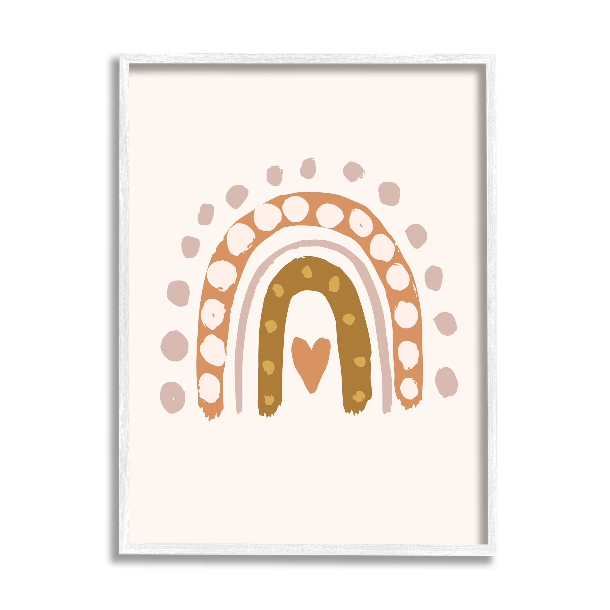 Stupell Industries Dotted Bohemian Rainbow Heart Symbol Kid's Art,16 x 20, Design by Caroline Alfreds
