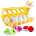thumbnail image 1 of Montessori Egg Matching Toy for Toddlers 3-4 – Color & Shape Sorting Sensory Eggs, Fine Motor Skills Learning Game, STEM Educational Toy for Boys & Girls, 1 of 5