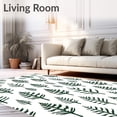 thumbnail image 2 of ODIKA 6'x9' Machine Washable Non-Slip Area Rug, Frosty Pine Needle Holiday Foundation with Evergreen Branch Motifs High Traffic Rug with Pad, Green, 639872, 2 of 8
