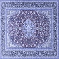 thumbnail image 1 of Ahgly Company Indoor Square Medallion Blue Traditional Area Rugs, 6' Square, 1 of 4
