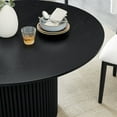 thumbnail image 5 of Roundhill Furniture Henriet 5-Piece Round Dining Set, Pedestal Dining Table with 4 Stylish Chairs, Black, 5 of 13