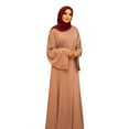 thumbnail image 2 of Women's Elegant Dress Long Sleeve Abaya Kaftan Flare Sleeve Casual Solid Dress Arab Style Fashion, 2 of 2