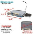 thumbnail image 2 of Deluxe Lap Desk for Laptop and Writing - Tropical Grey - Laptop Stand Accessories - Home Office Tray - Work from Home - Car Sofa Chair Couch Portable Desk - Pillow - Reading Light - Tablet Slot, 2 of 9